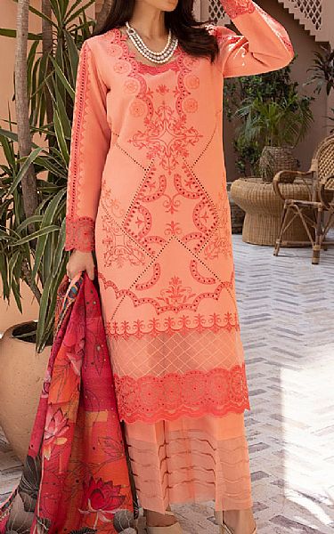 Rang Rasiya Peach Karandi Suit | Pakistani Winter Dresses- Image 1