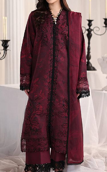 Rang Rasiya Burgundy Lawn Suit | Pakistani Lawn Dress in USA- Image 1