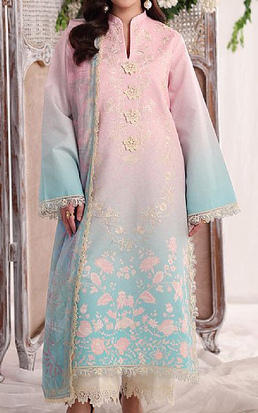 Rang Rasiya Pastel Pink/Cyan Lawn Suit | Pakistani Lawn Dress in USA- Image 1