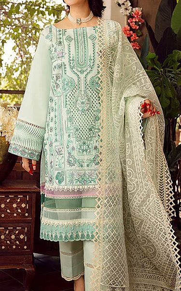 Rang Rasiya Mint Green Lawn Suit | Pakistani Dresses in USA- Image 1
