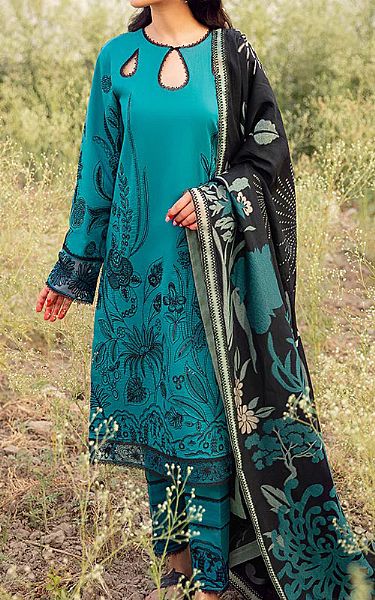 Rang Rasiya Teal Lawn Suit | Pakistani Dresses in USA- Image 1