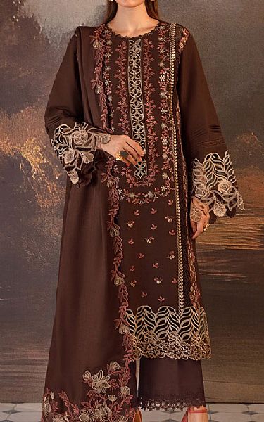 Rang Rasiya Brown Khaddar Suit | Pakistani Winter Dresses in USA- Image 1