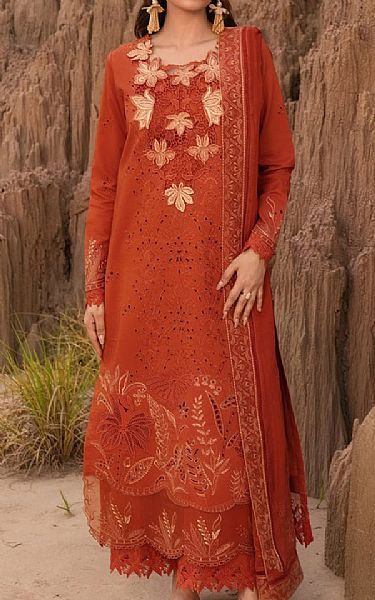 Rang Rasiya Rust Lawn Suit | Pakistani Lawn Dress in USA- Image 1