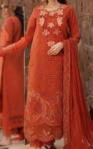 Rang Rasiya Rust Lawn Suit | Pakistani Lawn Dress in USA- Image 2