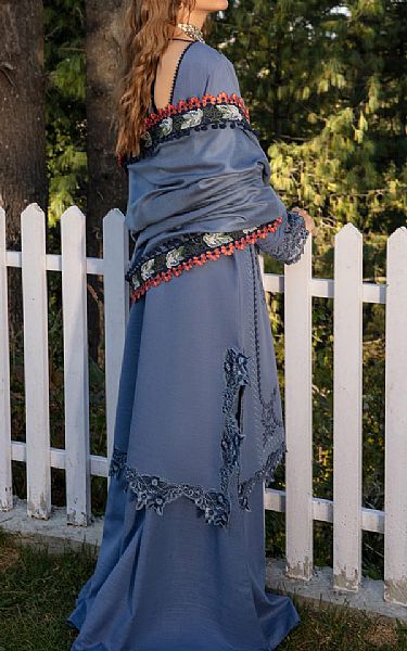 Rang Rasiya Blue Grey Khaddar Suit | Pakistani Winter Dresses- Image 2
