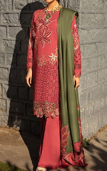 Rang Rasiya Pale Red Khaddar Suit | Pakistani Winter Dresses- Image 1