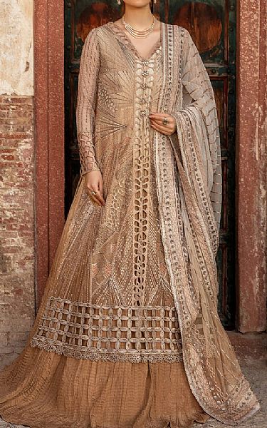 Rang Rasiya off White/Skin Net Suit | Pakistani Embroidered Chiffon Dresses- Image 1