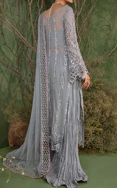 Rang Rasiya Grey Chiffon Suit | Pakistani Embroidered Chiffon Dresses USA- Image 2