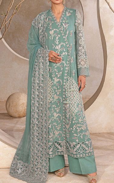Rang Rasiya Light Turquoise Chiffon Suit | Pakistani Embroidered Chiffon Dresses USA- Image 1