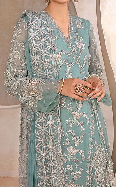 Rang Rasiya Light Turquoise Chiffon Suit | Pakistani Embroidered Chiffon Dresses USA- Image 2