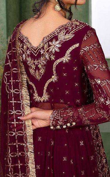 Rang Rasiya Maroon Chiffon Suit | Pakistani Embroidered Chiffon Dresses USA- Image 3