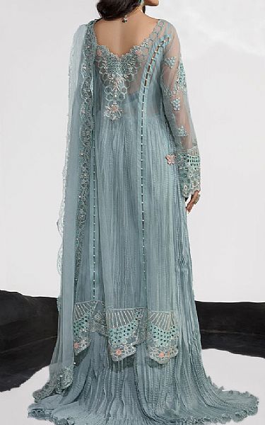 Rang Rasiya Slate Grey Net Suit | Pakistani Embroidered Chiffon Dresses- Image 2