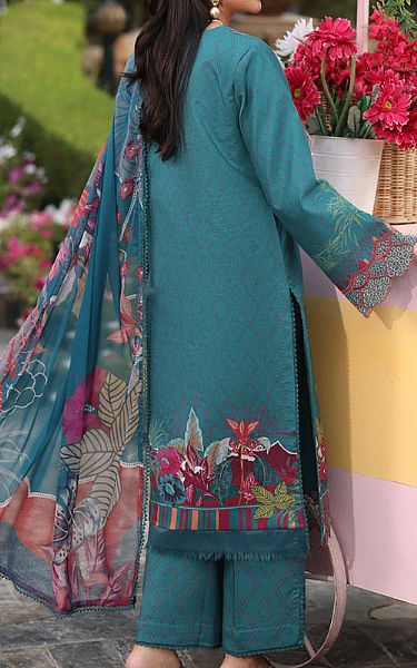 Rang Rasiya Teal Lawn Suit | Pakistani Lawn Dress in USA- Image 2