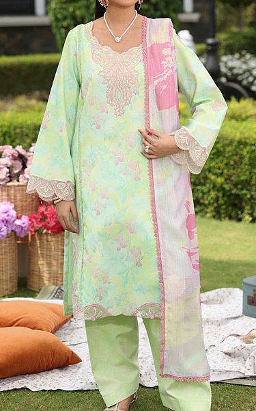 Rang Rasiya Parrot Green Lawn Suit | Pakistani Lawn Dress in USA- Image 1