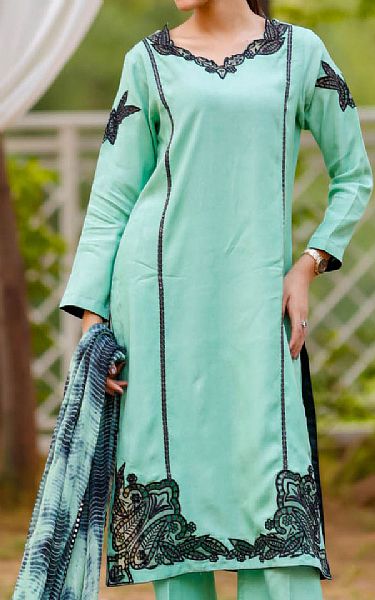 Reeza Light Turquoise Lawn Suit | Pakistani Lawn Dress in USA- Image 2