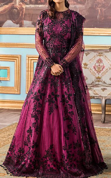 Reign Magenta Net Suit | Pakistani Dresses in USA- Image 1