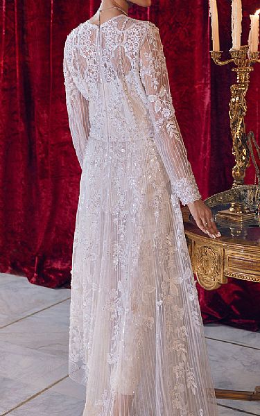 Reign White Net Suit | Pakistani Embroidered Chiffon Dresses- Image 2