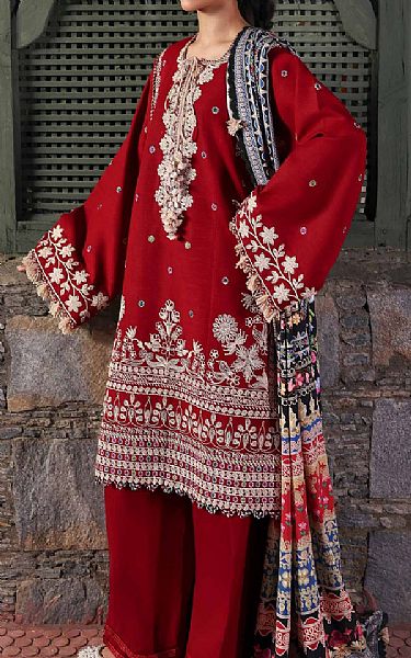 Republic Scarlet Khaddar Suit | Pakistani Winter Dresses in USA- Image 2