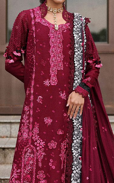 Republic Wine Red Lawn Suit | Pakistani Lawn Dress in USA- Image 2