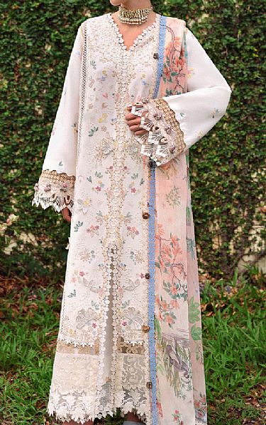 Republic Off White Lawn Suit | Pakistani Lawn Dress in USA- Image 1