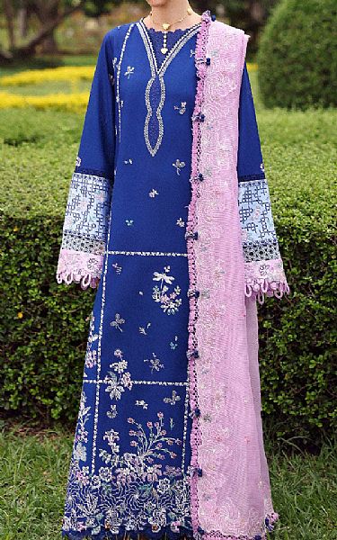 Republic Blue Lawn Suit | Pakistani Lawn Dress in USA- Image 1
