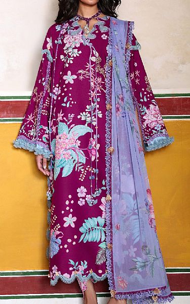 Republic Dark Raspberry Lawn Suit | Pakistani Lawn Dress in USA- Image 1