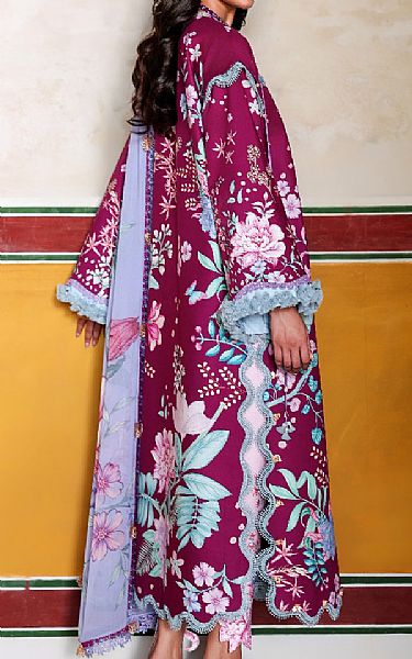 Republic Dark Raspberry Lawn Suit | Pakistani Lawn Dress in USA- Image 2