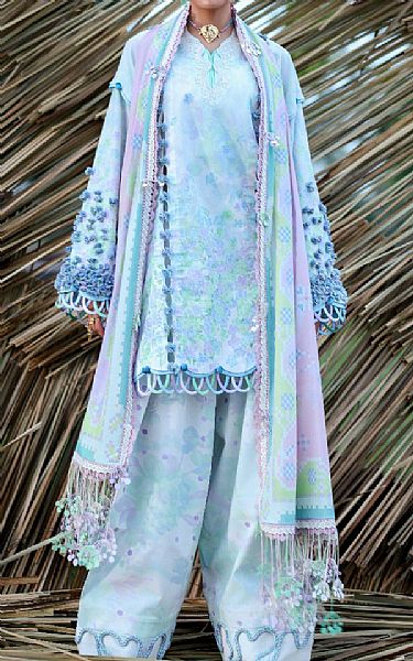 Republic Light Blue/Lilac Lawn Suit | Pakistani Lawn Dress in USA- Image 1