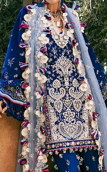Republic Royal Blue Lawn Suit | Pakistani Lawn Dress in USA- Image 2