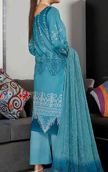 Riaz Arts Turquoise Lawn Suit | Pakistani Dresses in USA- Image 2