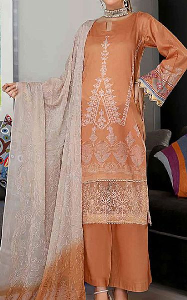 Riaz Arts Atomic Tangerine Lawn Suit | Pakistani Dresses in USA- Image 1