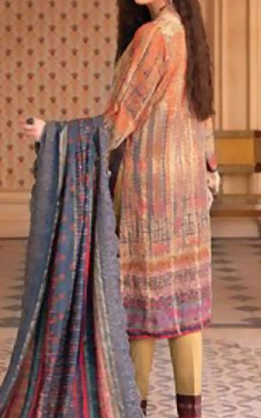 Riaz Arts Multi Color Slub Suit | Pakistani Dresses in USA- Image 2