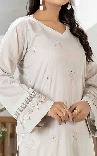 Riaz Arts Off-white Lawn Kurti | Pakistani Dresses in USA- Image 2