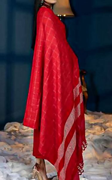 Riaz Arts Red Leather Peach Suit | Pakistani Dresses in USA- Image 2