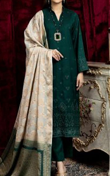 Riaz Arts Brunswick Green Leather Suit | Pakistani Dresses in USA- Image 1