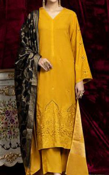 Mustard Leather Suit | Pakistani Dresses in USA