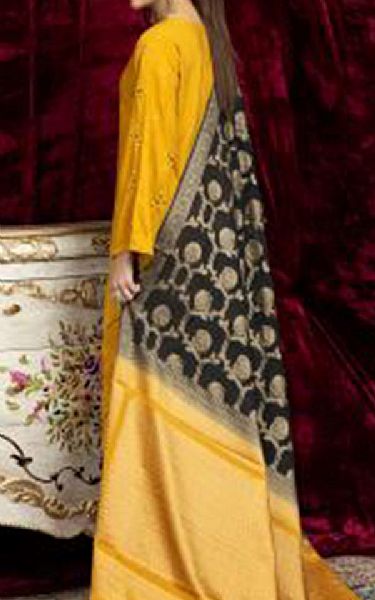 Mustard Leather Suit | Pakistani Dresses in USA