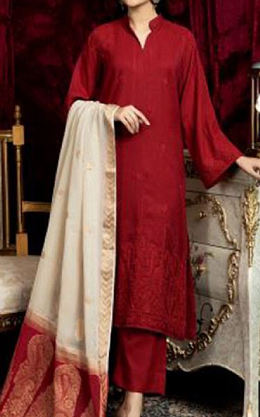 Red Leather Suit | Pakistani Dresses in USA