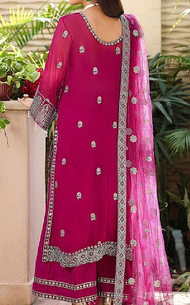 Roheenaz Hot Pink Chiffon Suit | Pakistani Embroidered Chiffon Dresses USA- Image 2