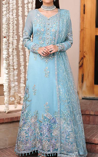 blue chiffon dress pakistani Buy Pure Chiffon Pakistani Party Dresses Online in Dubai – SALWAR MAHAL main image 1