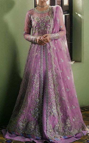 Roheenaz Lavender Net Suit | Pakistani Embroidered Chiffon Dresses USA- Image 1