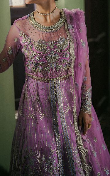 Roheenaz Lavender Net Suit | Pakistani Embroidered Chiffon Dresses USA- Image 3