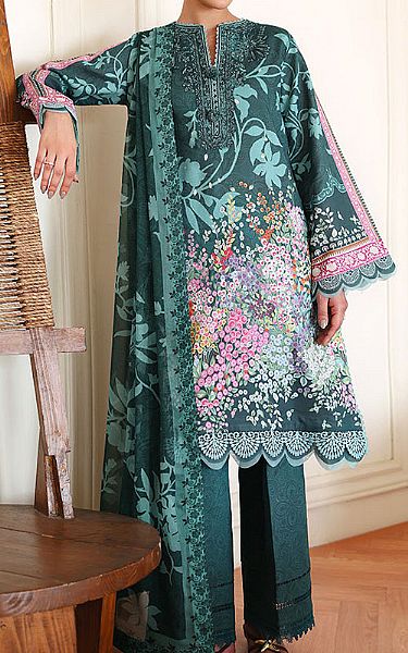 Roheenaz Teal Lawn Suit | Pakistani Lawn Dress in USA- Image 1