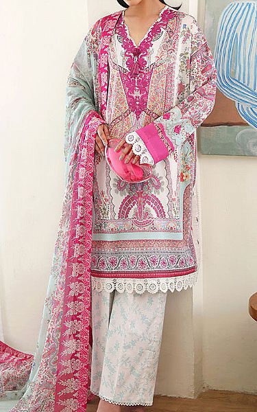 Roheenaz Off-white Lawn Suit | Pakistani Lawn Dress in USA- Image 1