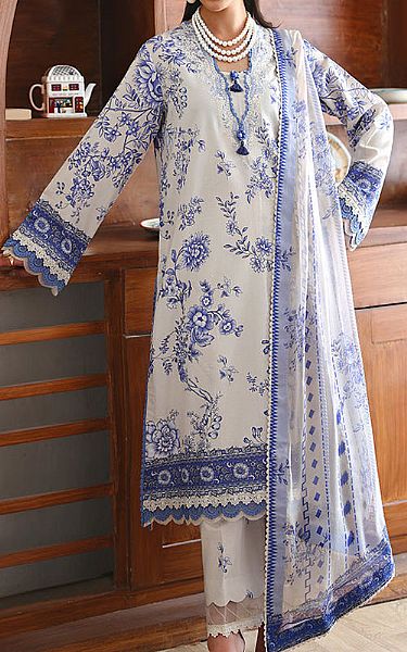 Roheenaz Off-white Lawn Suit | Pakistani Lawn Dress in USA- Image 1