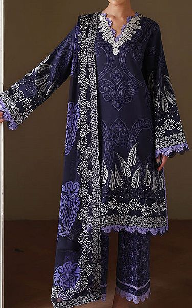 Roheenaz Navy Blue Lawn Suit | Pakistani Lawn Dress in USA- Image 1