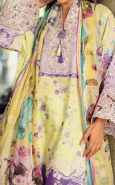 Roheenaz Light Yellow Lawn Suit | Pakistani Lawn Dress in USA- Image 2
