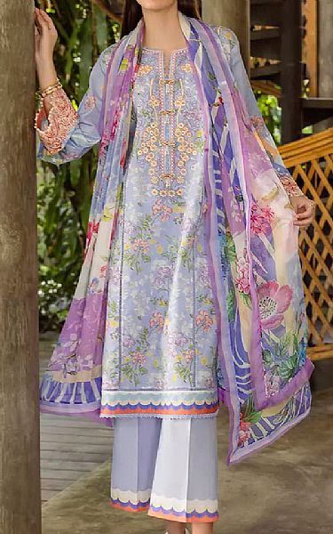 Roheenaz Cadet Grey Lawn Suit | Pakistani Lawn Dress in USA- Image 1