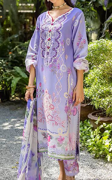 Roheenaz Pastel Purple Lawn Suit | Pakistani Lawn Dress in USA- Image 1