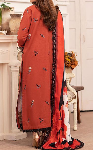 Roheenaz Coral Khaddar Suit | Pakistani Winter Dresses in USA- Image 2